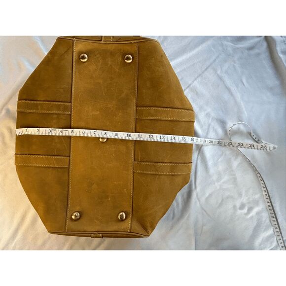 Holssen Tan Leather Travel/Weekend Midsize Bag, Shoulder Strap, Zipper Closure - Picture 8 of 8